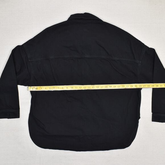 NEW Express Women Button Shirt Jacket Long Sleeve Cotton Black Size M Edition - Picture 4 of 8